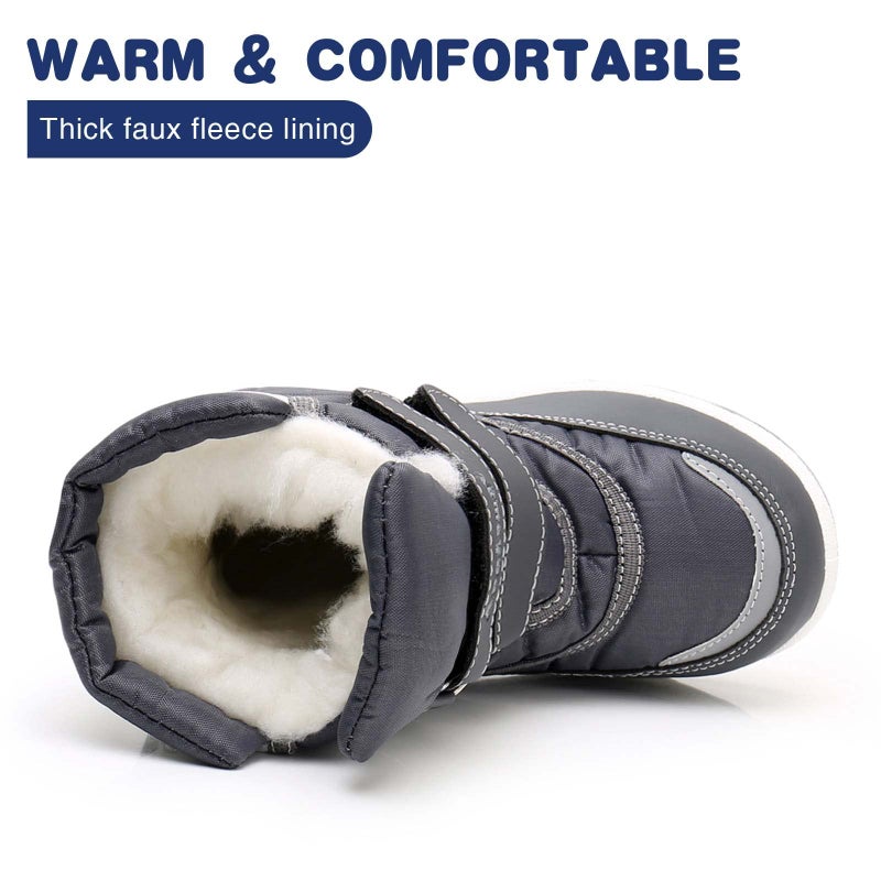 Apakowa Kid's Boys Girls Winter Snow Boots (Toddler/Little Kid) - Image 3